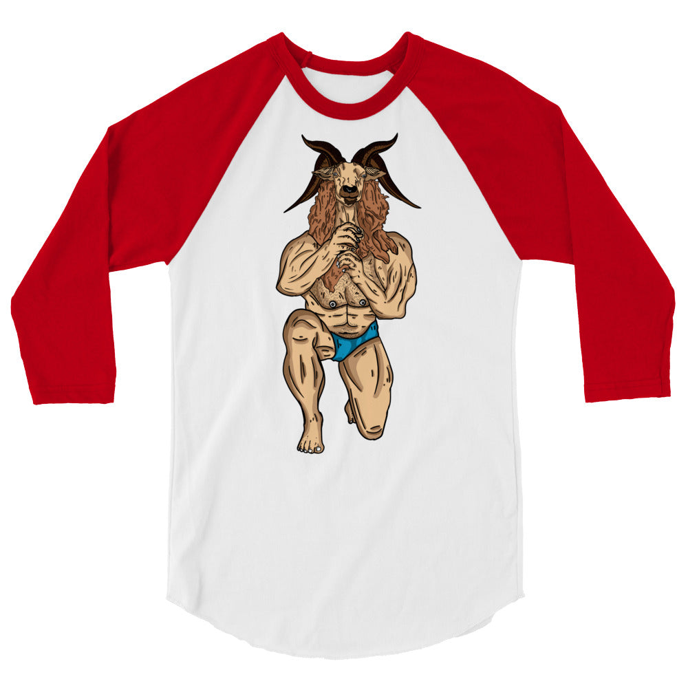 undefined Throat Goat 3/4 Sleeve Raglan Shirt by Queer In The World Originals sold by Queer In The World: The Shop - LGBT Merch Fashion