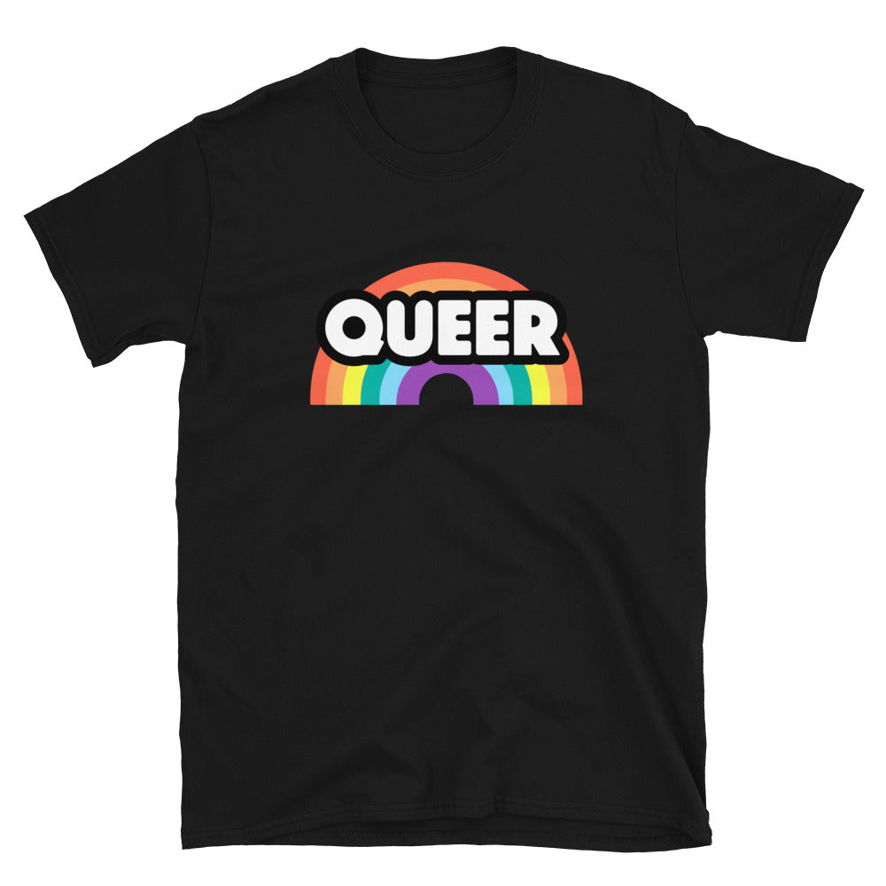 Black Queer Rainbow T-Shirt by Queer In The World Originals sold by Queer In The World: The Shop - LGBT Merch Fashion