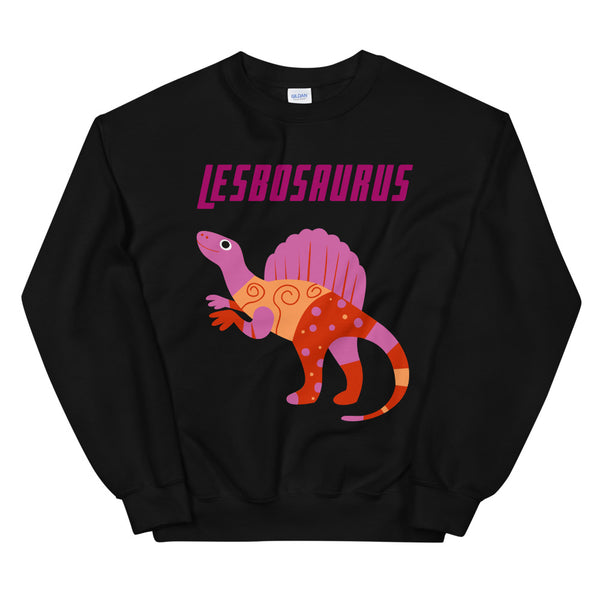 Black Lesbosaurus Unisex Sweatshirt by Queer In The World Originals sold by Queer In The World: The Shop - LGBT Merch Fashion