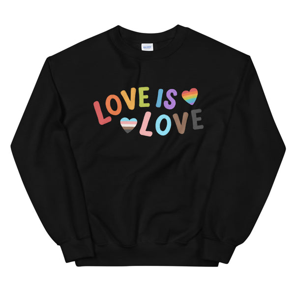 Black Love Is Love LGBTQ Unisex Sweatshirt by Queer In The World Originals sold by Queer In The World: The Shop - LGBT Merch Fashion