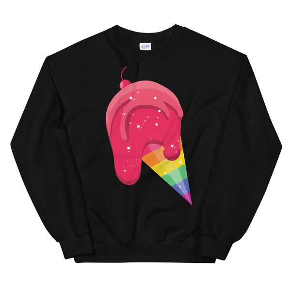 Black Gay Icecream Unisex Sweatshirt by Queer In The World Originals sold by Queer In The World: The Shop - LGBT Merch Fashion