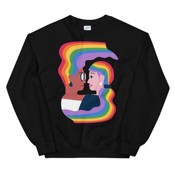 Black LGBT Couple Unisex Sweatshirt by Queer In The World Originals sold by Queer In The World: The Shop - LGBT Merch Fashion