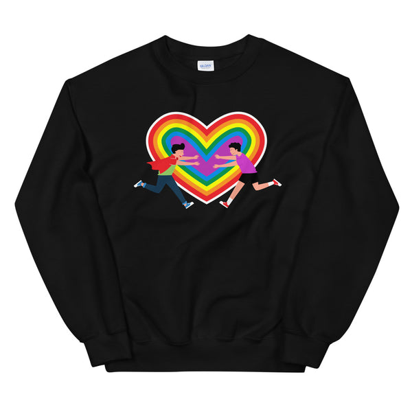 Black Gay Couple Unisex Sweatshirt by Queer In The World Originals sold by Queer In The World: The Shop - LGBT Merch Fashion