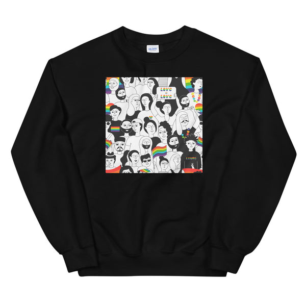 Black LGBT Pride Unisex Sweatshirt by Queer In The World Originals sold by Queer In The World: The Shop - LGBT Merch Fashion