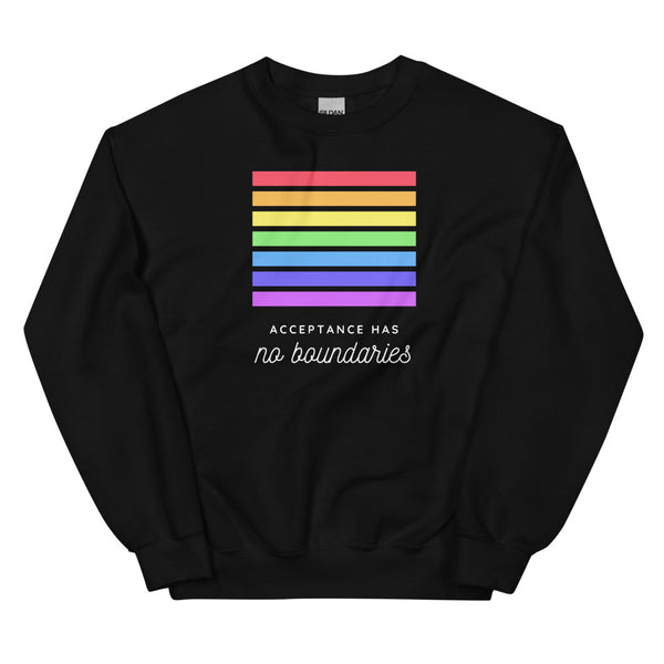 Black Acceptance Has No Boundaries Unisex Sweatshirt by Queer In The World Originals sold by Queer In The World: The Shop - LGBT Merch Fashion