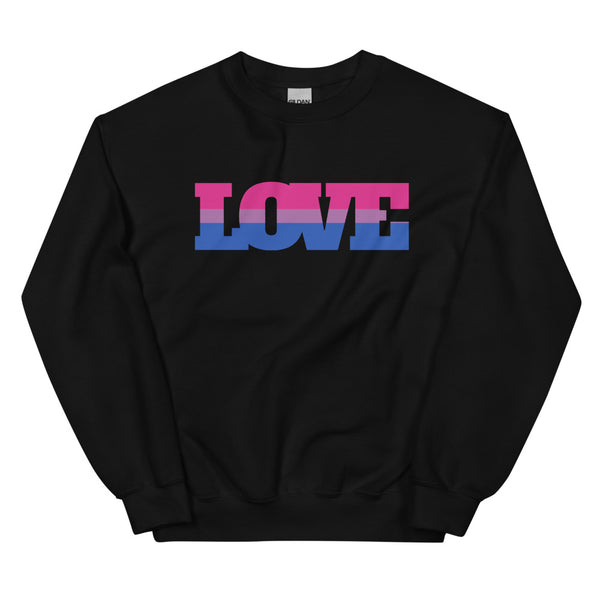 Black Bisexual Love Unisex Sweatshirt by Queer In The World Originals sold by Queer In The World: The Shop - LGBT Merch Fashion