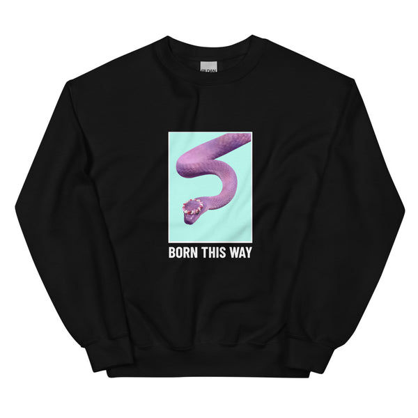 Black Born This Way Unisex Sweatshirt by Queer In The World Originals sold by Queer In The World: The Shop - LGBT Merch Fashion