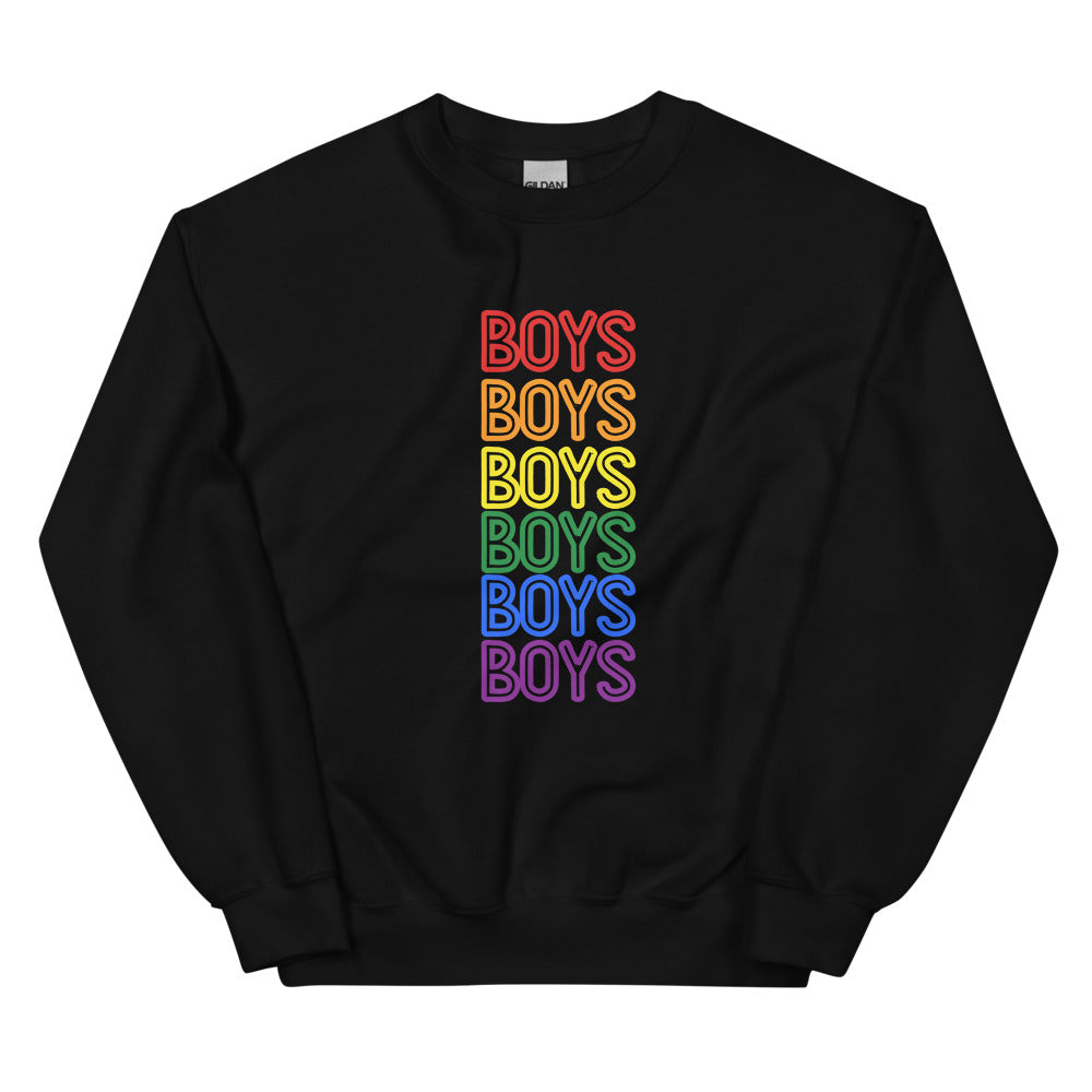 Black Boys Boys Boys Unisex Sweatshirt by Queer In The World Originals sold by Queer In The World: The Shop - LGBT Merch Fashion