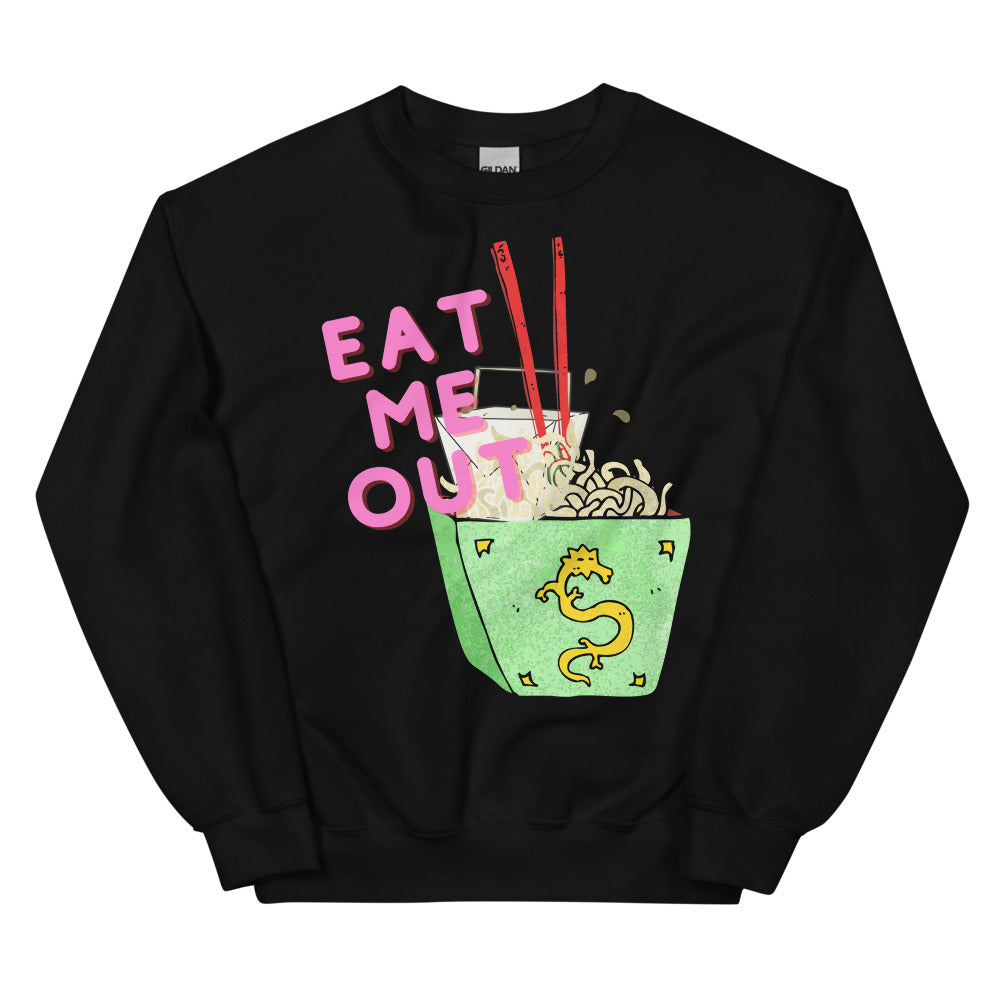 Black Eat Me Out Unisex Sweatshirt by Queer In The World Originals sold by Queer In The World: The Shop - LGBT Merch Fashion