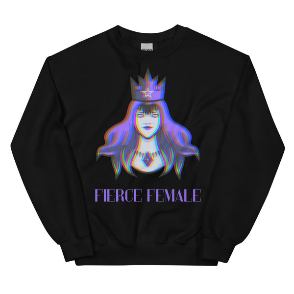 Black Fierce Female Unisex Sweatshirt by Queer In The World Originals sold by Queer In The World: The Shop - LGBT Merch Fashion