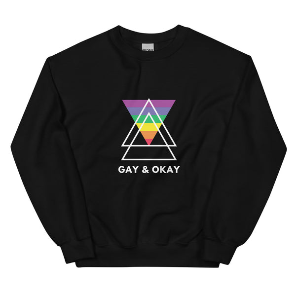 Black Gay & Ok Unisex Sweatshirt by Queer In The World Originals sold by Queer In The World: The Shop - LGBT Merch Fashion