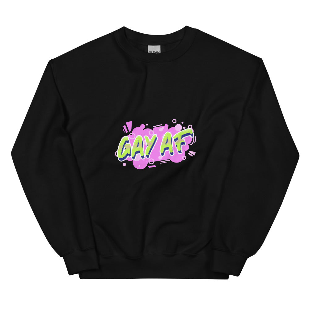 Black Gay AF Unisex Sweatshirt by Queer In The World Originals sold by Queer In The World: The Shop - LGBT Merch Fashion