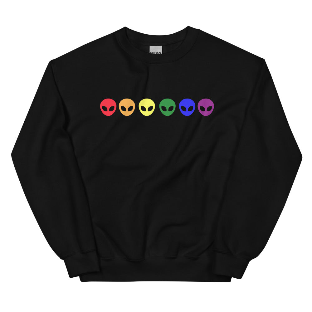 Black Gay Alien Unisex Sweatshirt by Printful sold by Queer In The World: The Shop - LGBT Merch Fashion