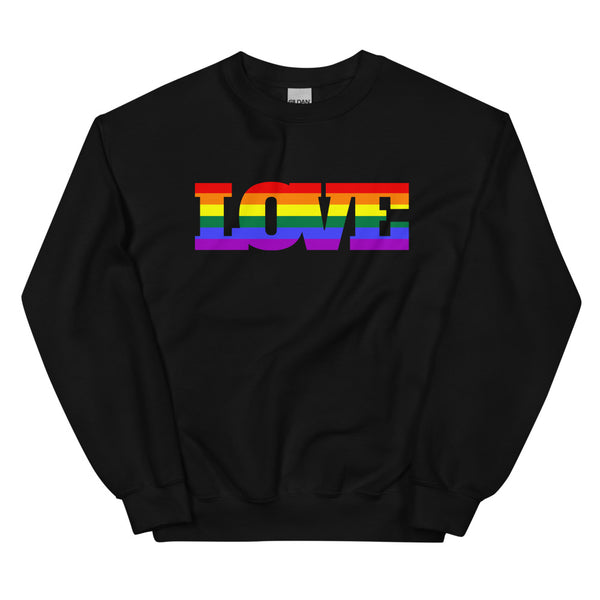 Black Gay Love Unisex Sweatshirt by Queer In The World Originals sold by Queer In The World: The Shop - LGBT Merch Fashion