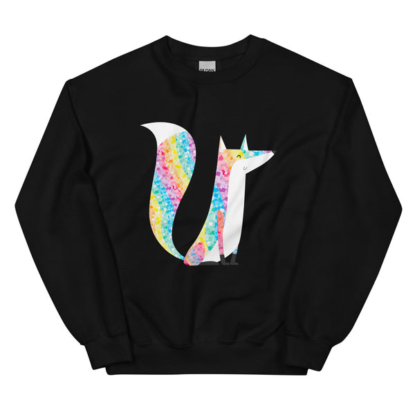 Black Glitter Fox Unisex Sweatshirt by Queer In The World Originals sold by Queer In The World: The Shop - LGBT Merch Fashion