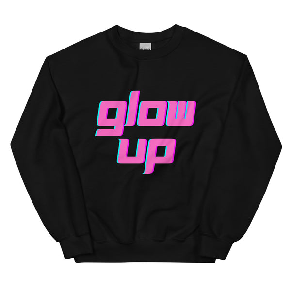 Black Glow Up Unisex Sweatshirt by Queer In The World Originals sold by Queer In The World: The Shop - LGBT Merch Fashion