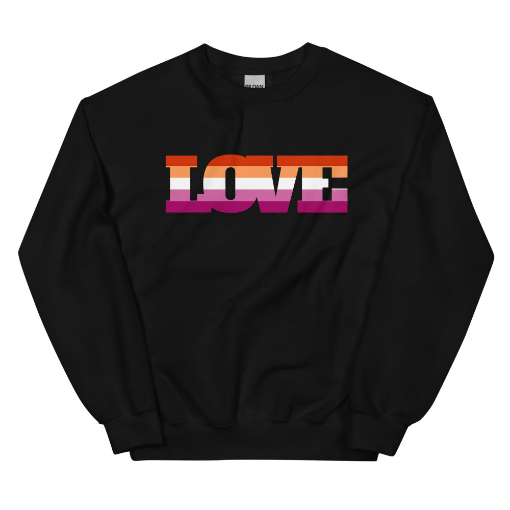 Black Lesbian Love Unisex Sweatshirt by Printful sold by Queer In The World: The Shop - LGBT Merch Fashion