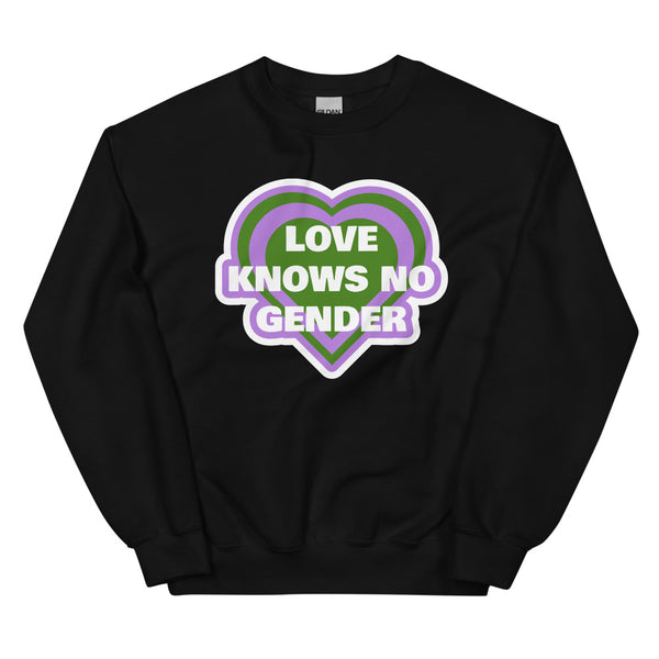 Black Love Knows No Gender Genderqueer Unisex Sweatshirt by Queer In The World Originals sold by Queer In The World: The Shop - LGBT Merch Fashion