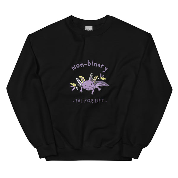 Black Non-Binary Pal For Life Unisex Sweatshirt by Queer In The World Originals sold by Queer In The World: The Shop - LGBT Merch Fashion