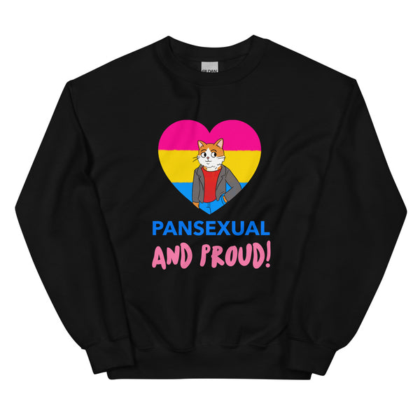 Black Pansexual And Proud Unisex Sweatshirt by Queer In The World Originals sold by Queer In The World: The Shop - LGBT Merch Fashion