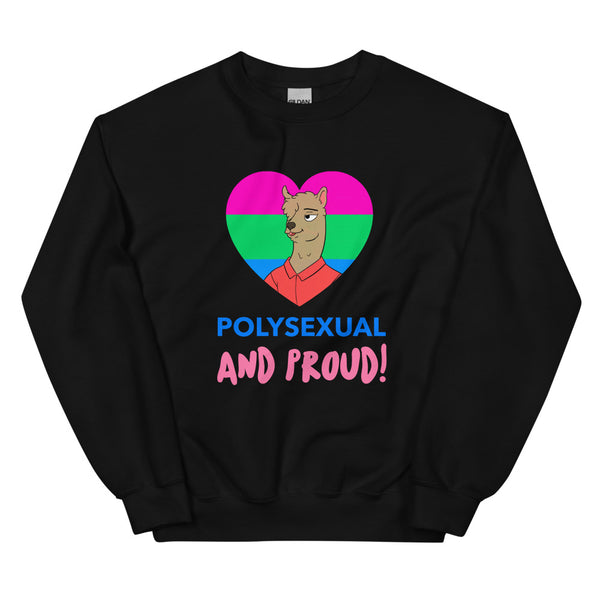 Black Polysexual And Proud Unisex Sweatshirt by Queer In The World Originals sold by Queer In The World: The Shop - LGBT Merch Fashion