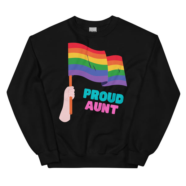 Black Proud Aunt Unisex Sweatshirt by Queer In The World Originals sold by Queer In The World: The Shop - LGBT Merch Fashion