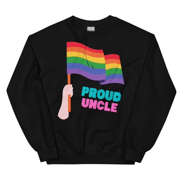 Black Proud Uncle Unisex Sweatshirt by Queer In The World Originals sold by Queer In The World: The Shop - LGBT Merch Fashion