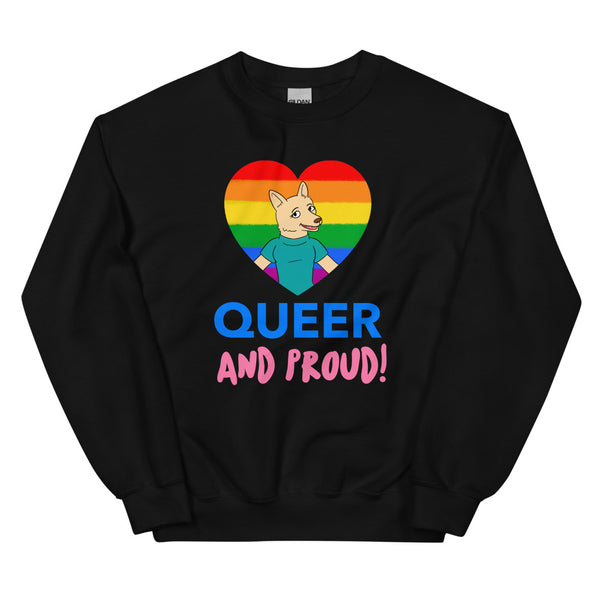 Black Queer And Proud Unisex Sweatshirt by Queer In The World Originals sold by Queer In The World: The Shop - LGBT Merch Fashion