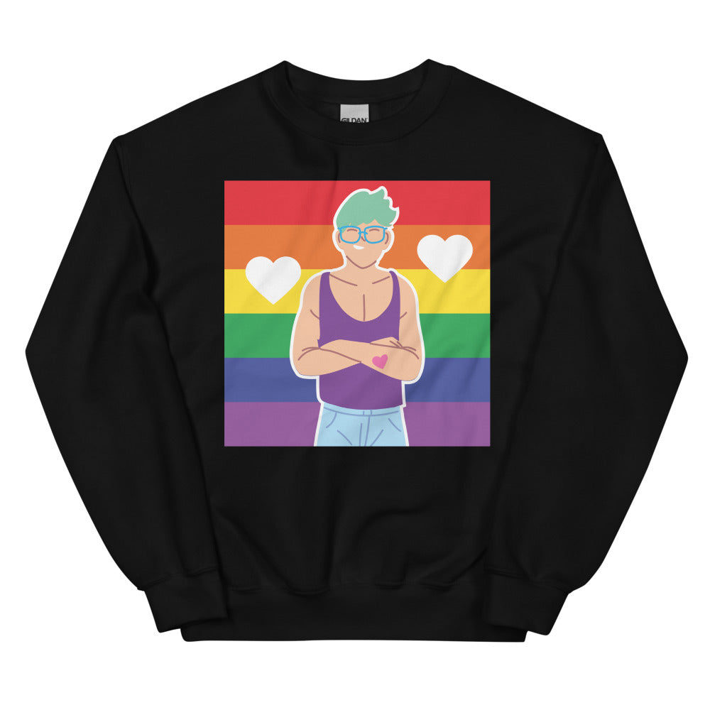 Black Queer Love Unisex Sweatshirt by Queer In The World Originals sold by Queer In The World: The Shop - LGBT Merch Fashion