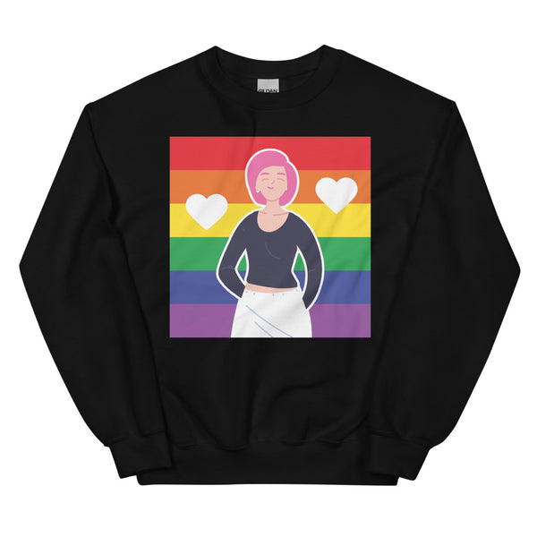 Black Queer Love Is Love Is Love Unisex Sweatshirt by Queer In The World Originals sold by Queer In The World: The Shop - LGBT Merch Fashion