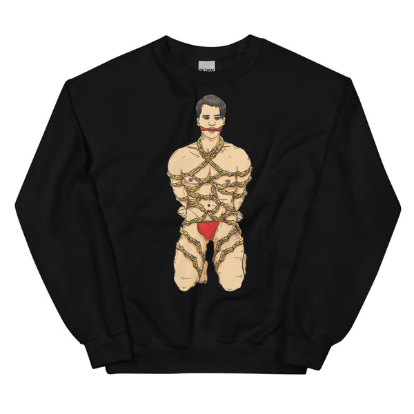 Black Shibari Unisex Sweatshirt by Queer In The World Originals sold by Queer In The World: The Shop - LGBT Merch Fashion