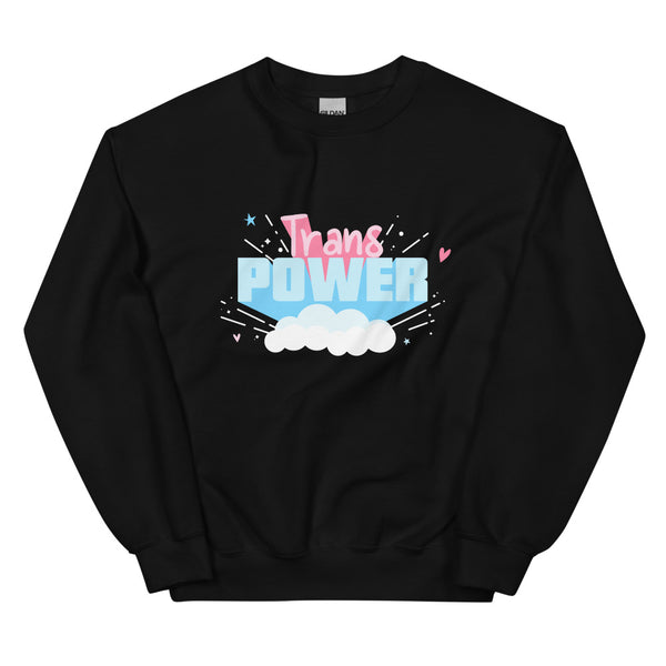 Black Stand Proud Trans Power Unisex Sweatshirt by Queer In The World Originals sold by Queer In The World: The Shop - LGBT Merch Fashion