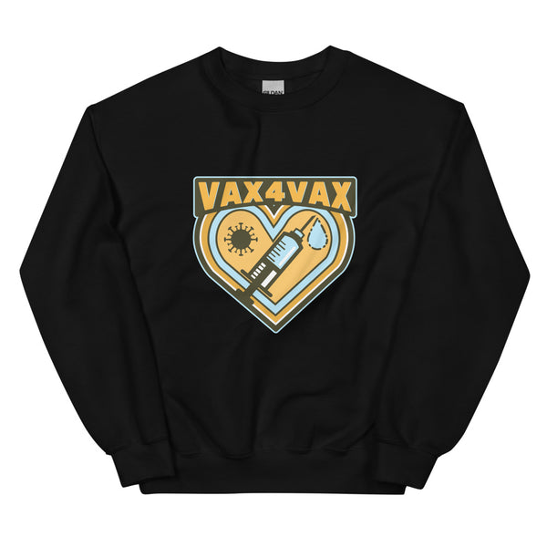 Black Vax 4 Vax Unisex Sweatshirt by Queer In The World Originals sold by Queer In The World: The Shop - LGBT Merch Fashion