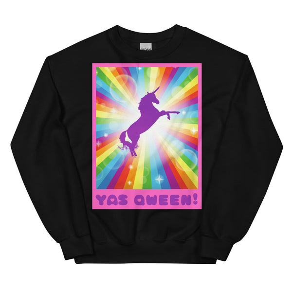 Black Yas Qween! Unisex Sweatshirt by Queer In The World Originals sold by Queer In The World: The Shop - LGBT Merch Fashion