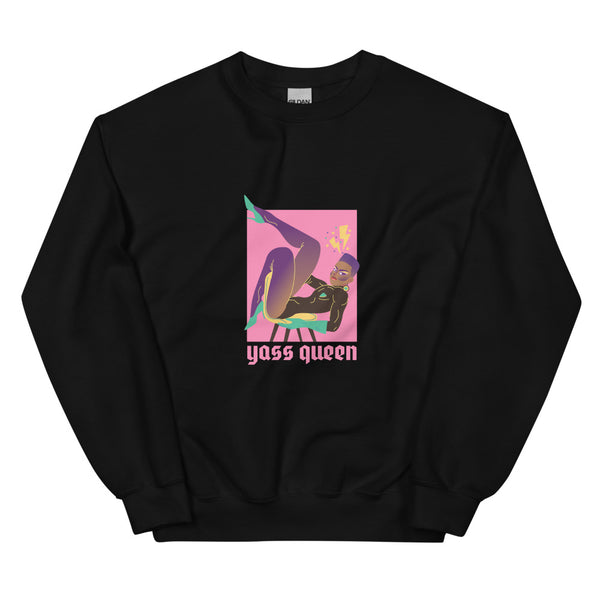 Black Yass Queen Unisex Sweatshirt by Queer In The World Originals sold by Queer In The World: The Shop - LGBT Merch Fashion