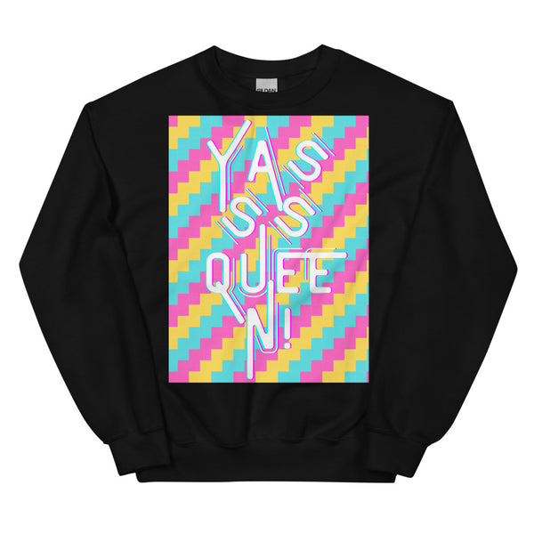 Black Yasss Queen Unisex Sweatshirt by Queer In The World Originals sold by Queer In The World: The Shop - LGBT Merch Fashion