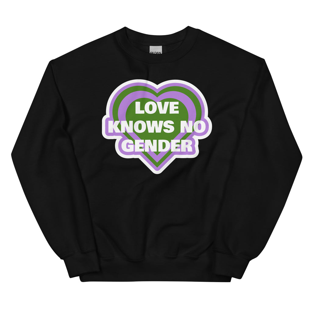 Black Love Knows No Gender Unisex Sweatshirt by Queer In The World Originals sold by Queer In The World: The Shop - LGBT Merch Fashion