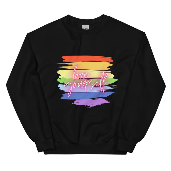 Black Love Yourself! Unisex Sweatshirt by Queer In The World Originals sold by Queer In The World: The Shop - LGBT Merch Fashion