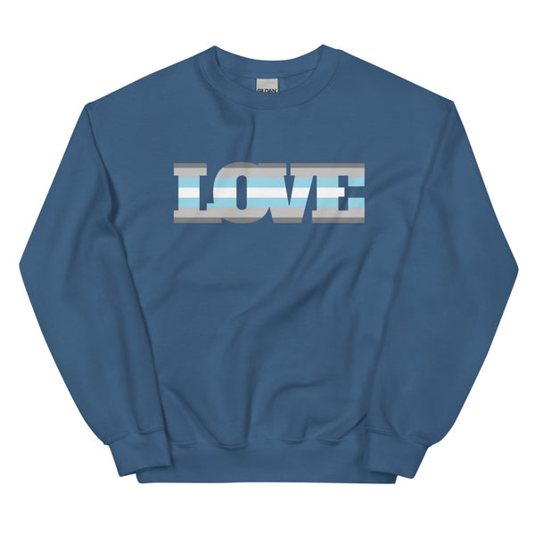 Indigo Blue Demiboy Love Unisex Sweatshirt by Queer In The World Originals sold by Queer In The World: The Shop - LGBT Merch Fashion
