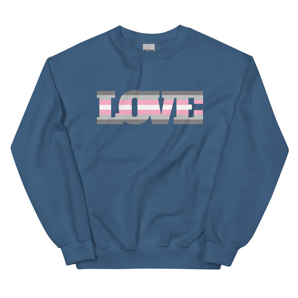 Indigo Blue Demigirl Love Unisex Sweatshirt by Queer In The World Originals sold by Queer In The World: The Shop - LGBT Merch Fashion
