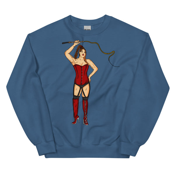 Indigo Blue Dominatrix Unisex Sweatshirt by Queer In The World Originals sold by Queer In The World: The Shop - LGBT Merch Fashion