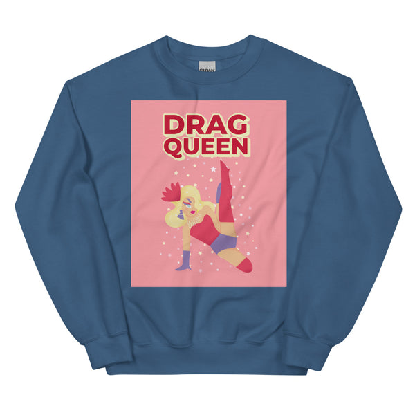 Indigo Blue Drag Queen Unisex Sweatshirt by Queer In The World Originals sold by Queer In The World: The Shop - LGBT Merch Fashion
