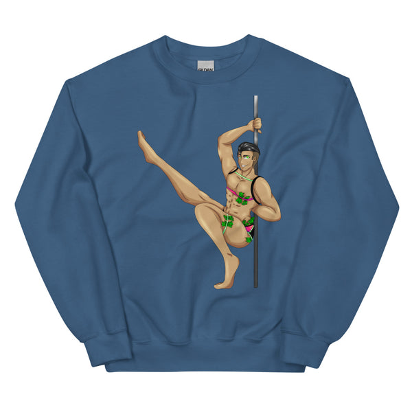 Indigo Blue Gay Gogo Dancer Unisex Sweatshirt by Queer In The World Originals sold by Queer In The World: The Shop - LGBT Merch Fashion