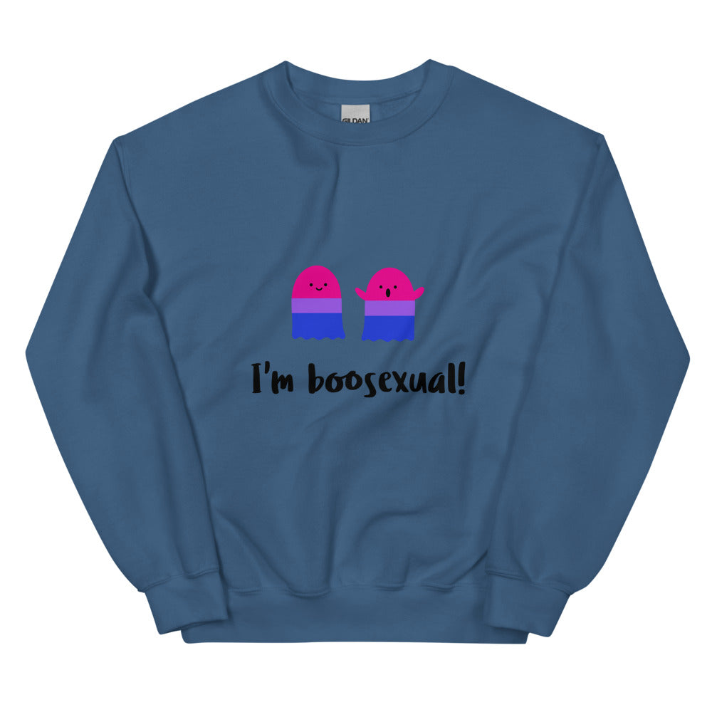 Indigo Blue I'm Boosexual Unisex Sweatshirt by Printful sold by Queer In The World: The Shop - LGBT Merch Fashion