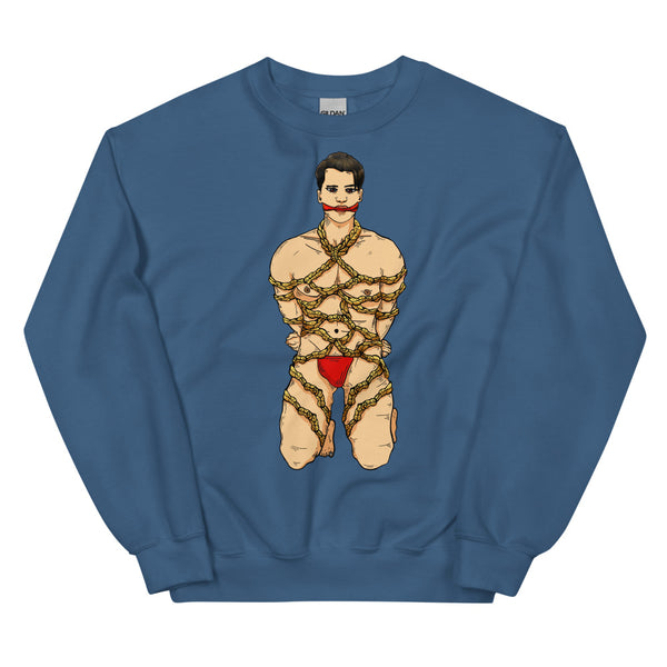 Indigo Blue Shibari Unisex Sweatshirt by Queer In The World Originals sold by Queer In The World: The Shop - LGBT Merch Fashion