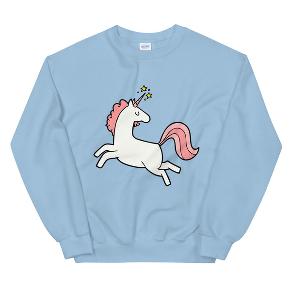 Light Blue Unicorn Unisex Sweatshirt by Queer In The World Originals sold by Queer In The World: The Shop - LGBT Merch Fashion