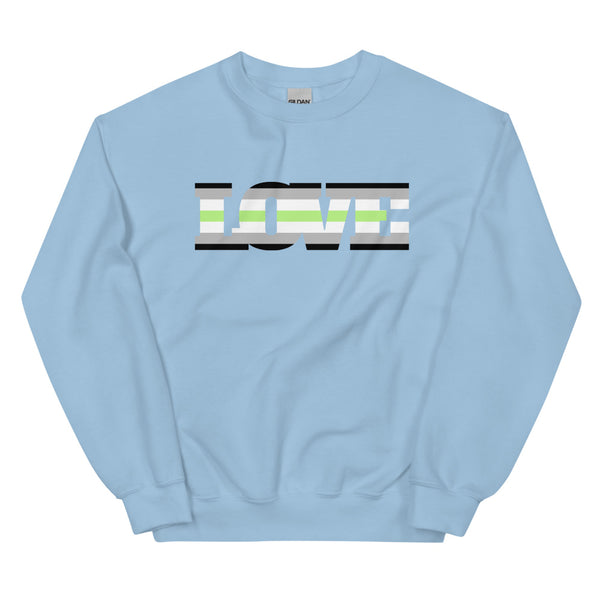 Light Blue Agender Love Unisex Sweatshirt by Queer In The World Originals sold by Queer In The World: The Shop - LGBT Merch Fashion