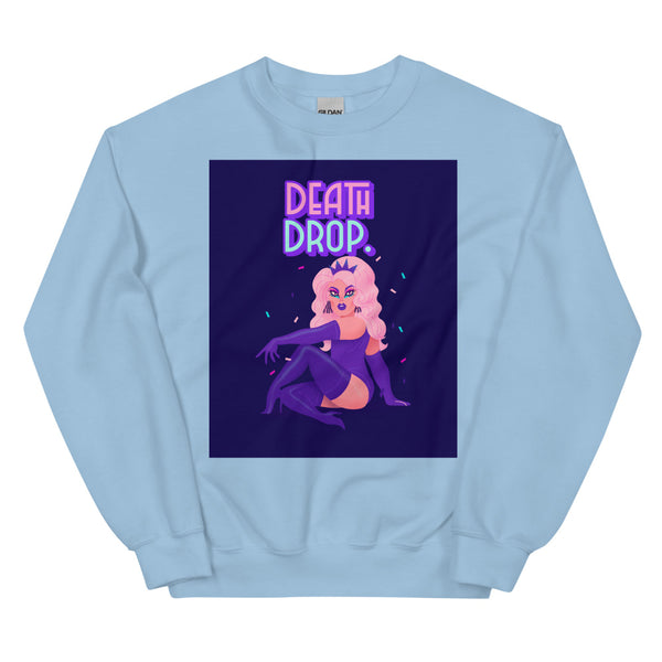 Light Blue Death Drop Unisex Sweatshirt by Queer In The World Originals sold by Queer In The World: The Shop - LGBT Merch Fashion