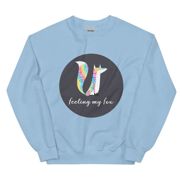 Light Blue Feeling My Fox Unisex Sweatshirt by Queer In The World Originals sold by Queer In The World: The Shop - LGBT Merch Fashion