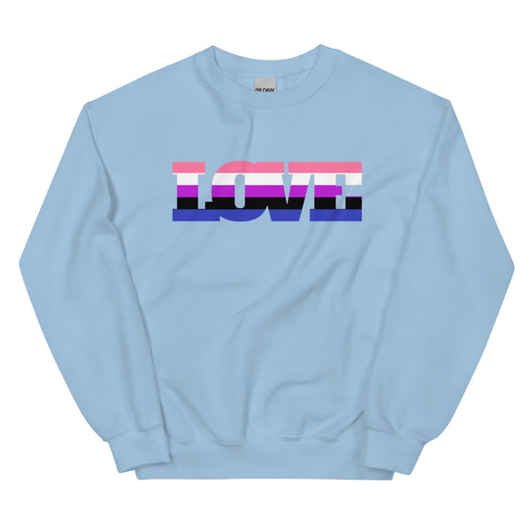 Light Blue Genderfluid Love Unisex Sweatshirt by Queer In The World Originals sold by Queer In The World: The Shop - LGBT Merch Fashion